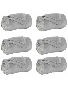 Coperte da Pile 6 pcs Grigio 240 x 270 cm Panno 2
