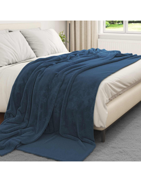 Coperte da Pile 6 pcs Blu navy 220 x 240 cm Panno