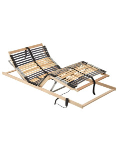 Base a doghe Marrone 80 x 190 cm Legno massello di faggio