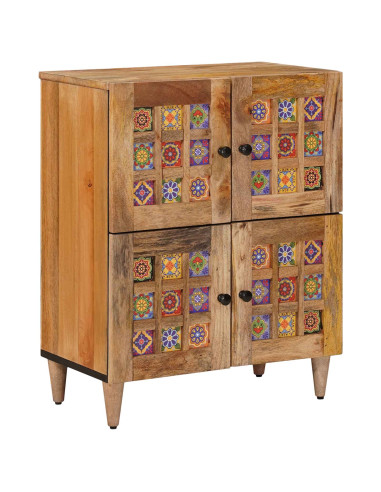 Credenza Naturale 60 x 33,5 x 75 cm Legno di mango massello