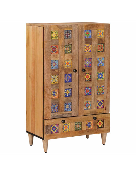 Credenza Naturale 60 x 33,5 x 100 cm Legno di mango massello