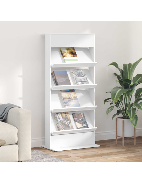 Scaffale per riviste Bianco 70 x 41 x 156 cm Legno multistrato