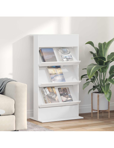 Scaffale per riviste Bianco 70 x 41 x 126 cm Legno multistrato