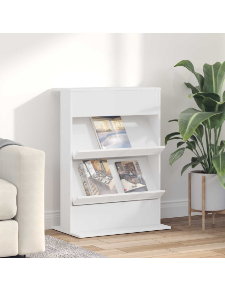 Scaffale per riviste Bianco 70 x 41 x 96 cm Legno multistrato