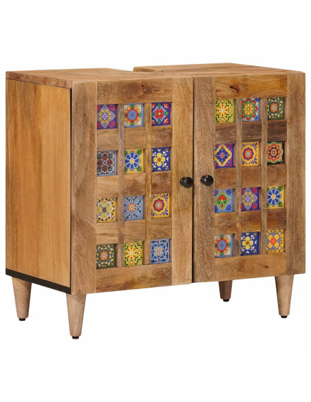 Armadio per Lavabo da Bagno con porta Naturale 62 x 33 x 58 cm