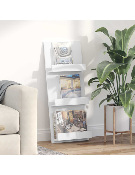 Scaffale per riviste Bianco 51 x 11 x 102 cm Legno multistrato