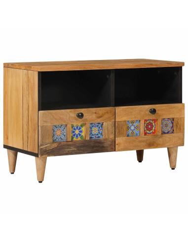 Mobile TV Naturale 70 x 33 x 46 cm Legno di mango massello