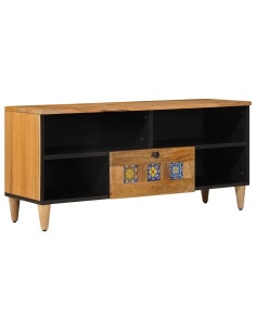 Mobile TV Naturale 100 x 33,5 x 46 cm Legno di mango massello