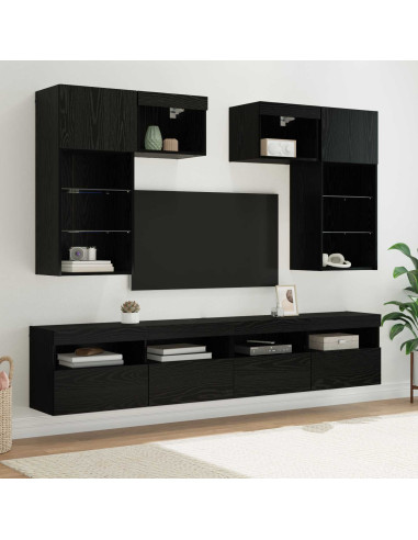 Unità per TV a Muro 6 pcs Rovere artigianale Legno multistrato