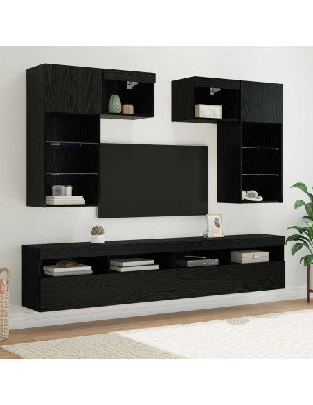 Unità per TV a Muro 6 pcs Rovere artigianale Legno multistrato