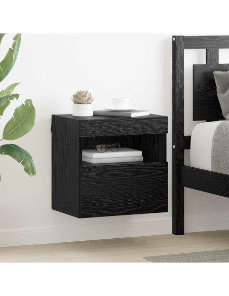 Mobiletti TV da Parete 2 pcs Rovere Nero 40 x 30 x 40 cm