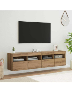 Mobiletti TV da Parete 2 pcs Rovere artigianale 80 x 30 x 40 cm