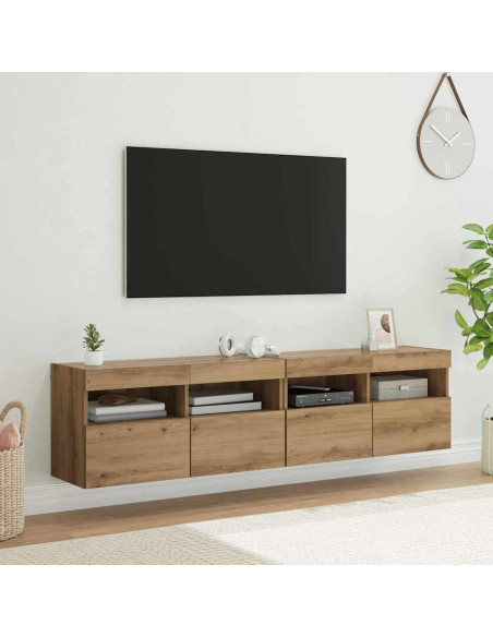 Mobiletti TV da Parete 2 pcs Rovere artigianale 80 x 30 x 40 cm