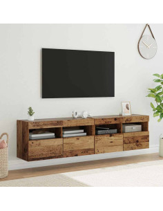 Mobiletti TV da Parete 2 pcs Legno vecchio 80 x 30 x 40 cm