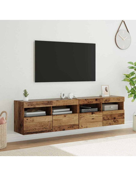 Mobiletti TV da Parete 2 pcs Legno vecchio 80 x 30 x 40 cm