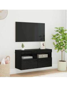 Mobile TV da parete Rovere Nero 80 x 30 x 40 cm