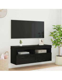 Mobile TV da parete Rovere Nero 100 x 30 x 40 cm