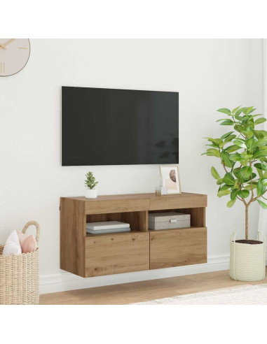 Mobile TV da parete Rovere artigianale 80 x 30 x 40 cm