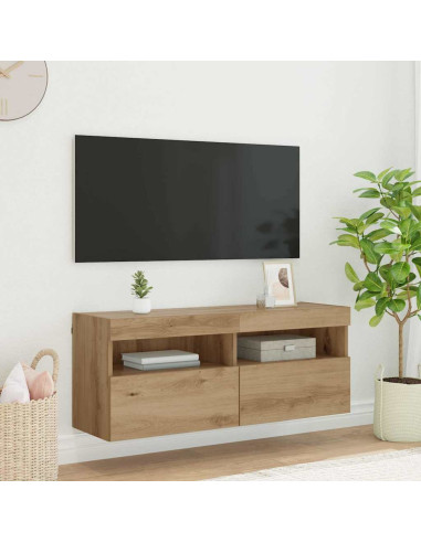 Mobile TV da parete Rovere artigianale 100 x 30 x 40 cm