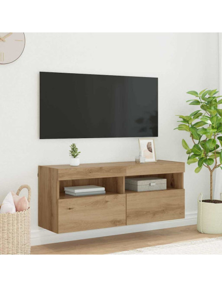 Mobile TV da parete Rovere artigianale 100 x 30 x 40 cm