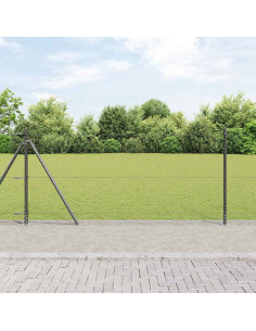 Palo della recinzione Grigio 10 x 0,8 m (rete 36 mm)