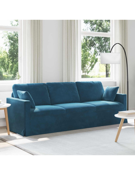 Divano Blu 228 x 78 x 80 cm Velluto