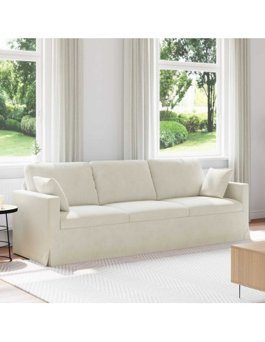 Divano Crema 228 x 78 x 80 cm Velluto