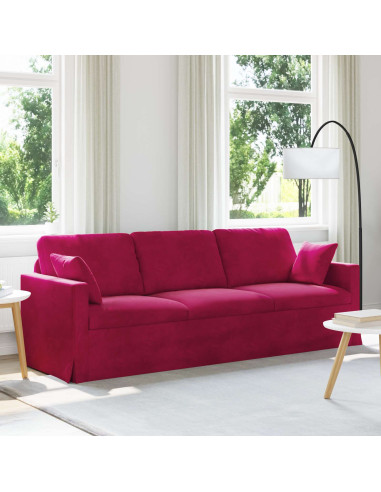 Divano Rosso Vino 228 x 78 x 80 cm Velluto