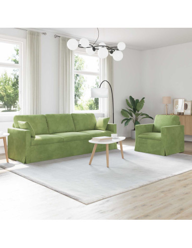 Divano 2 pcs Verde chiaro 228 x 78 x 80 cm Velluto