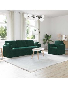 Divano 2 pcs Verde Scuro 228 x 78 x 80 cm Velluto