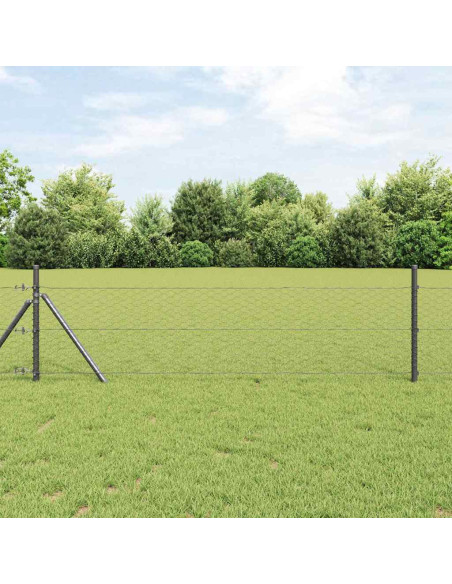 Palo della recinzione Grigio 10 x 0,8 m (rete 36 mm)