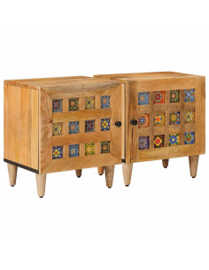 Armadio da Notte 2 pcs Naturale 40 x 33,5 x 46 cm