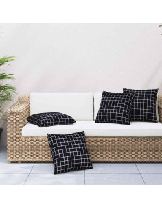 Cuscini Scatter a scacchi 4 pcs Quadro Nero 50 x 50 cm