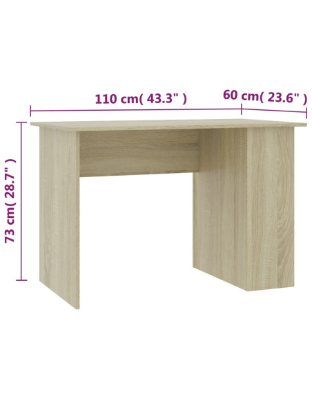 Scrivania Rovere Sonoma 110x60x73 cm in Legno Multistrato