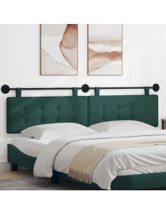 Testata appesa Montaggio a parete Verde Scuro 210 x 55 x 5 cm