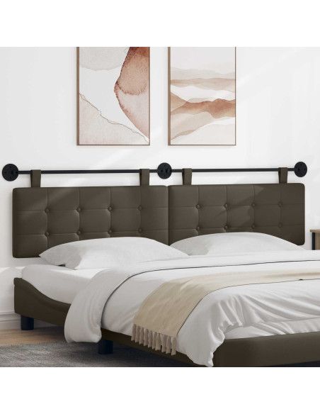 Testata appesa Grigio 210 x 55 x 5 cm Pelle Sintetica