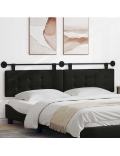 Testata appesa Nero 210 x 55 x 5 cm Pelle Sintetica