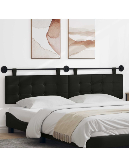 Testata appesa Nero 210 x 55 x 5 cm Pelle Sintetica