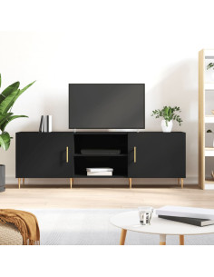 Mobile Porta TV Nero 150x30x50 cm in Legno Multistrato