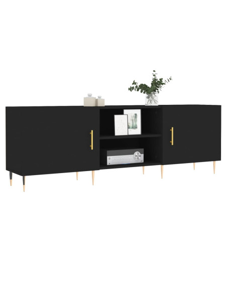 Mobile Porta TV Nero 150x30x50 cm in Legno Multistrato