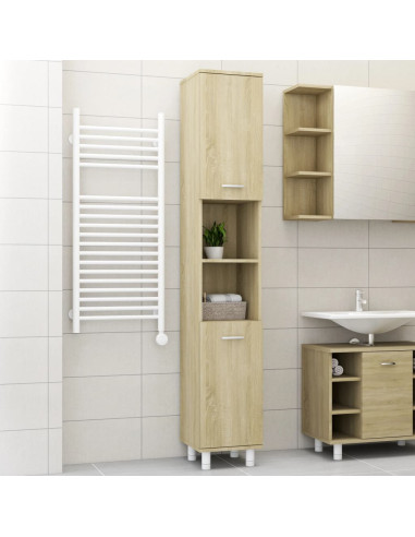 Mobile da Bagno Rovere Sonoma 30x30x179 cm in Legno Multistrato