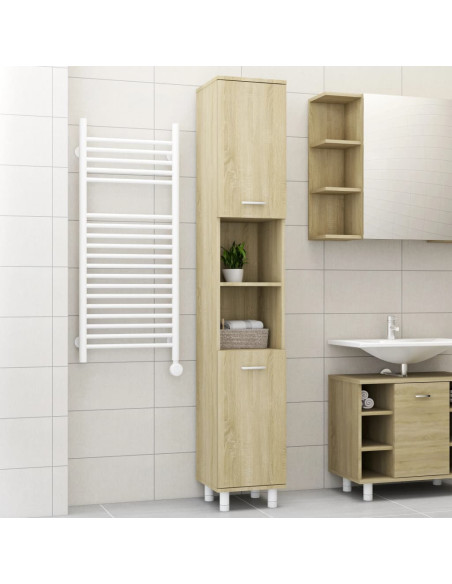 Mobile da Bagno Rovere Sonoma 30x30x179 cm in Legno Multistrato