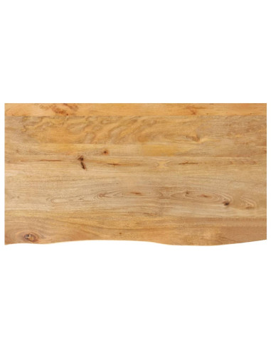 Piano Tavolo Bordi Vivi 110x60x2,5cm in Legno Massello di Mango