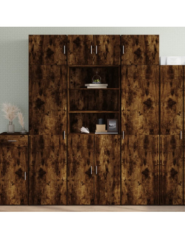 Credenza Rovere Fumo 70x42,5x185 cm in Legno Multistrato