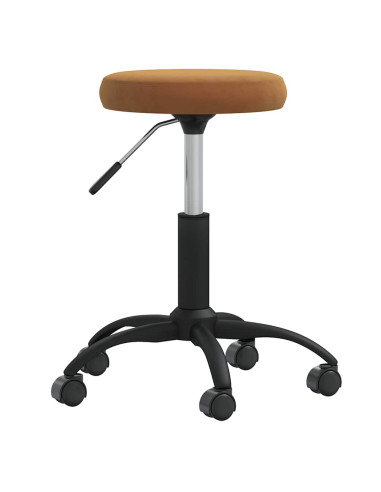 Sedia Girevole da Ufficio Marrone in Velluto