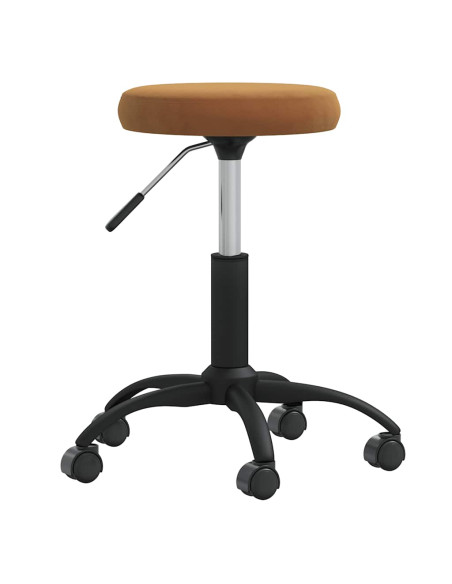 Sedia Girevole da Ufficio Marrone in Velluto