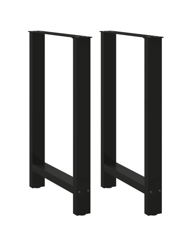 Gambe per tavolo da bar nere 2 pz 60x(90-91) cm in acciaio