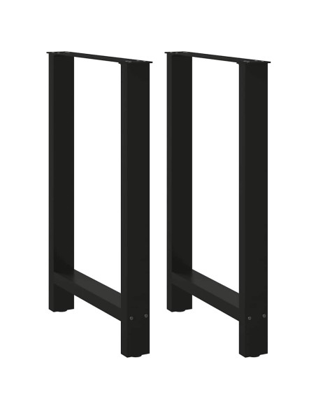 Gambe per tavolo da bar nere 2 pz 60x(90-91) cm in acciaio