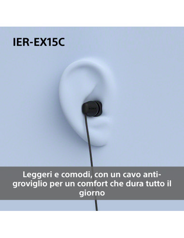 Sony IER-EX15C Auricolare Cablato In-ear Musica e Chiamate USB tipo-C Nero