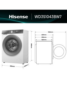 Hisense WD3S1043BW7 lavasciuga Libera installazione Caricamento frontale Bianco 2
